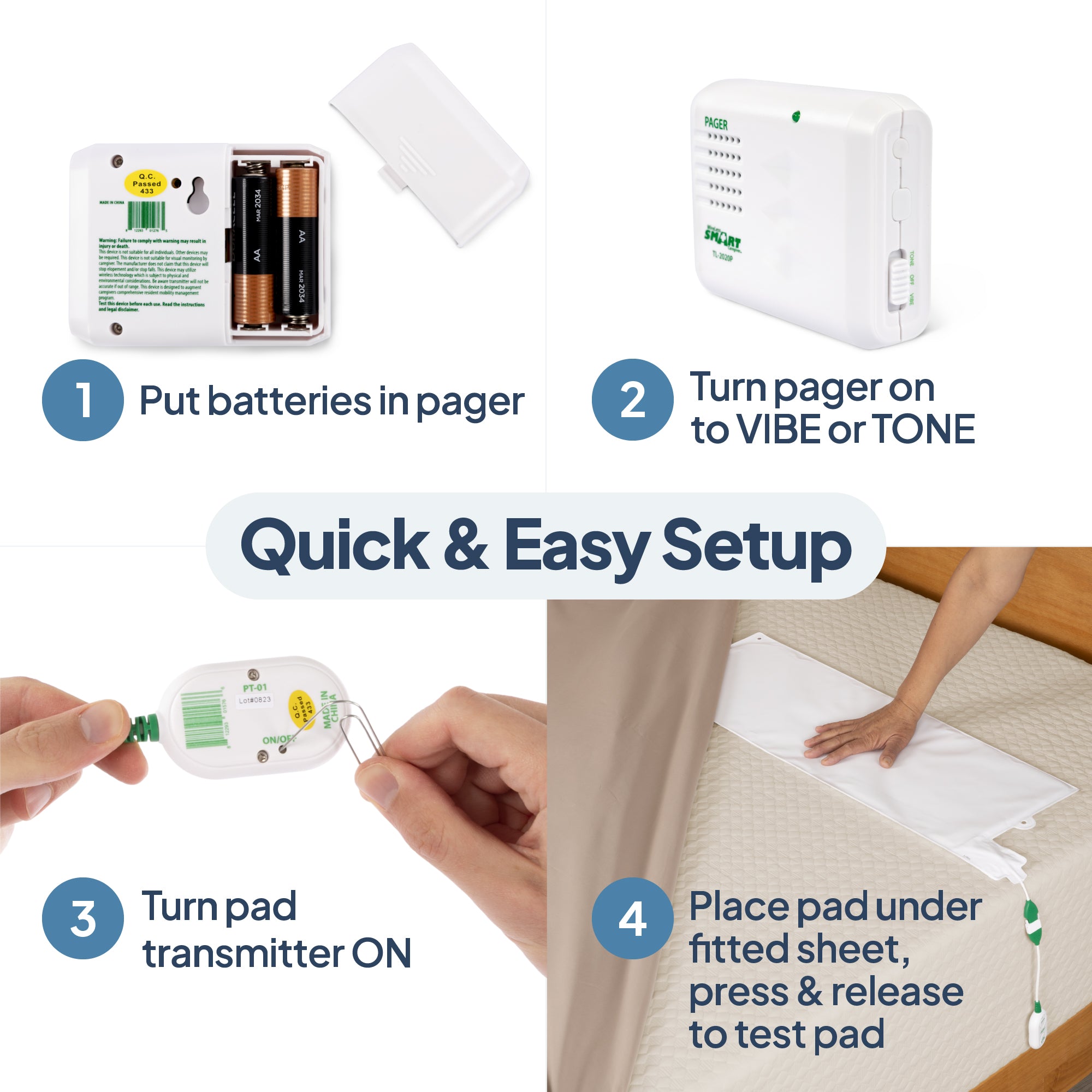 Bed Alarm with Caregiver Pager